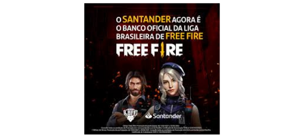 Parceria Free Fire e Santander dá até 1 milhão de diamantes para